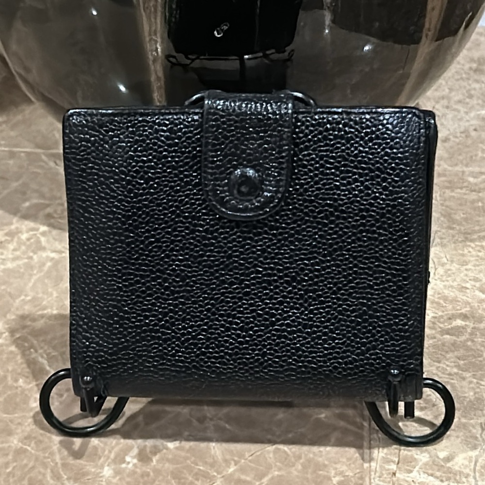 Chanel W/COA Card Classic Vintage Interlocking CC Logo Small Snap Bifold Wallet - Picture 2 of 10